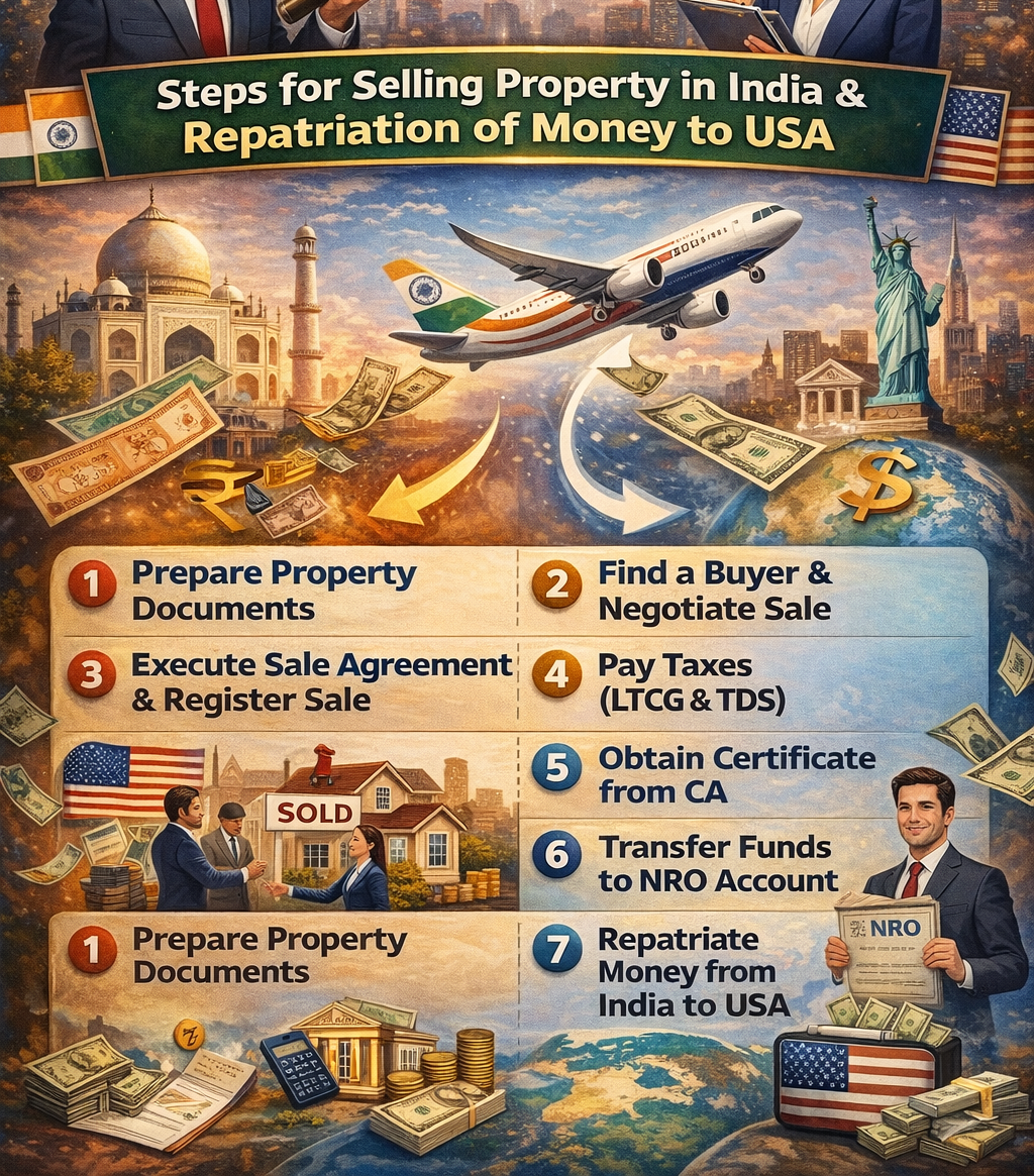  Steps for selling property in India and repatriation of money to USA